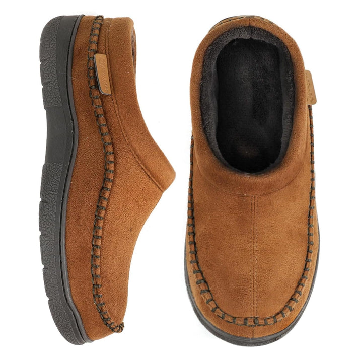 🎁Winter Sale 50% Off🎄Men's Non-Slip Warm Plush Wide Toes Slip-On Slippers