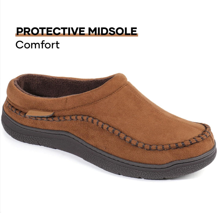 🎁Winter Sale 50% Off🎄Men's Non-Slip Warm Plush Wide Toes Slip-On Slippers