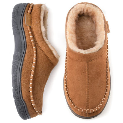 🎁Winter Sale 50% Off🎄Men's Non-Slip Warm Plush Wide Toes Slip-On Slippers