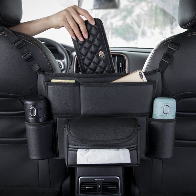 NUEVO MODELO - OFERTA CALIENTE 45%🔥Bolsillo de almacenamiento para auto, organizador de bolsa de almacenamiento para colgar en el medio del asiento del auto