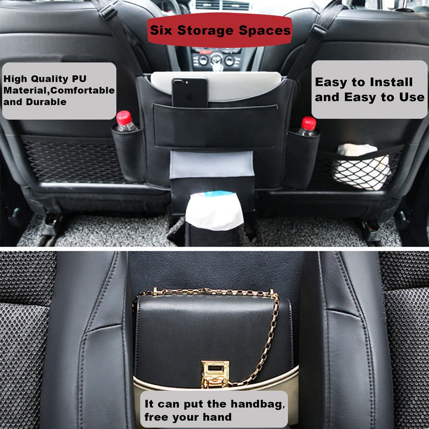 NUEVO MODELO - OFERTA CALIENTE 45%🔥Bolsillo de almacenamiento para auto, organizador de bolsa de almacenamiento para colgar en el medio del asiento del auto