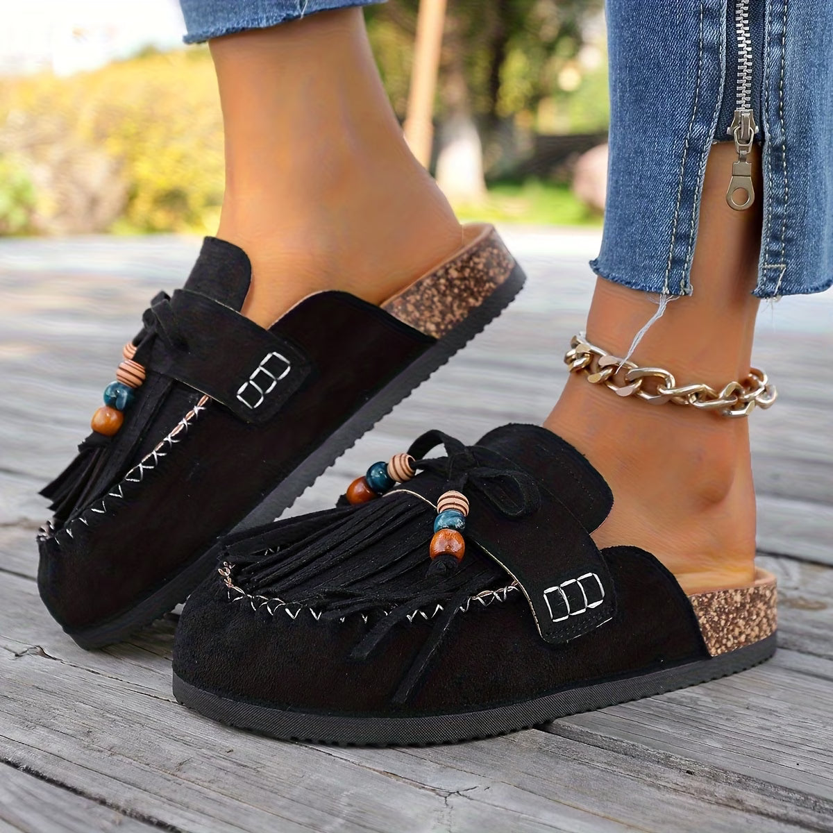 Women's Slip-on Shoes, Wedge Heel Thick Soled Sandals