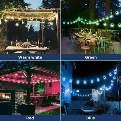 Luces LED de cadena para exteriores con energía solar, impermeables