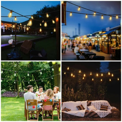 Luces LED de cadena para exteriores con energía solar, impermeables