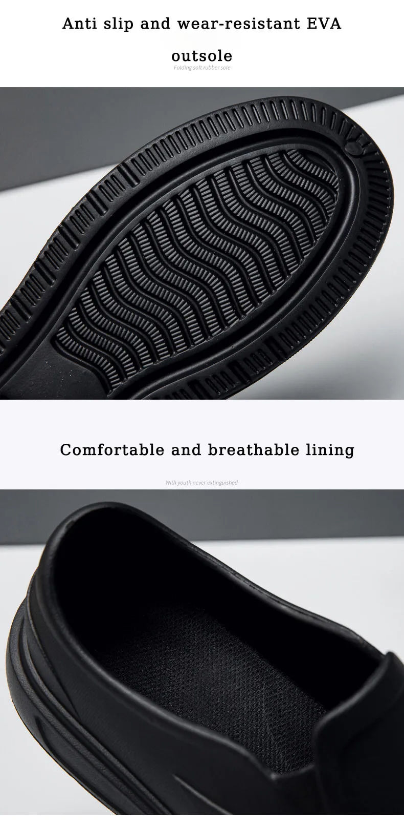 Men's Lightweight Slip-On Work Shoes – Oil Resistant, Easy to Clean Kitchen Work Footwear