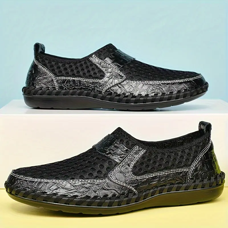 Early Summer Sale 49%🔥 Mens' Summer Slip-on Shoes, Breathable Mesh Leather Loafers
